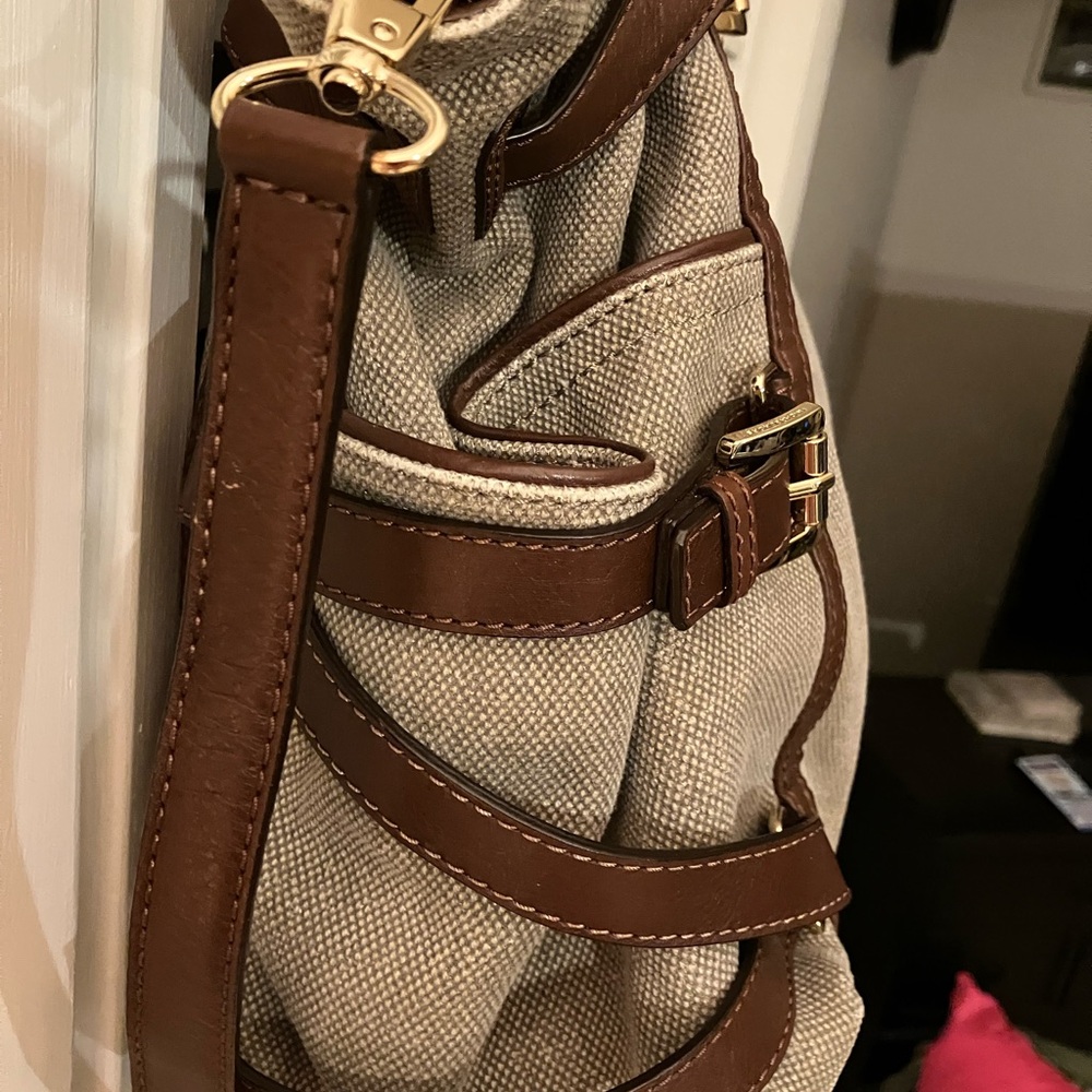 KORS Michael Kors leather and linen large bag - Picture 4 of 11
